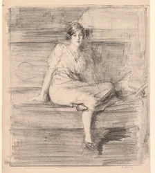 Junge Dame sitzend, 1914