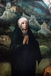 Christus am Kreuz zwischen der Jungfrau Maria und St. Johannes