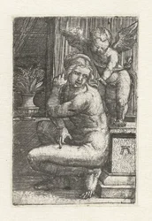 Kniende Venus mit Cupido