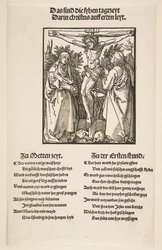 Christus am Kreuz zwischen der Jungfrau und dem heiligen Johannes