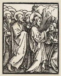 Christus heilt einen Blinden (aus: Postilla, 43 Holzschnitte)