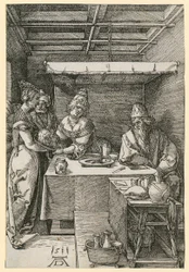 Herodias empfängt das Haupt des Johannes