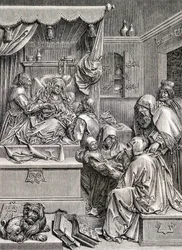 Hochreliefskulptur der Geburt des heiligen Johannes, 1855