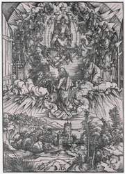 Johannes vor Gottvater und den Ältesten, II. Figur, Blatt 4 der Folge "Die Apokalypse"
