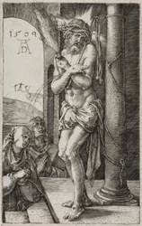 Der Mann der Schmerzen an der Säule, Frontispiz aus Die gravierte Passion