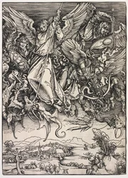 Offenbarung des Johannes: St. Michael kämpft gegen den Drachen, 1511