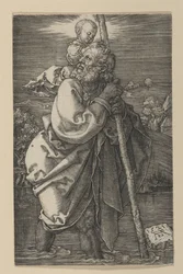 Der nach links gewandte heilige Christophorus