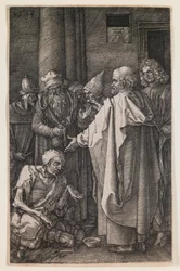 St. Peter und St. Johannes am Tempeltor, aus der Serie „Die gravierte Passion“
