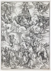 Das Tier mit zwei Hörnern wie ein Lamm, aus der Serie „Die Apokalypse“