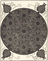 Der vierte Knoten (Kombination von sieben kreisförmigen Knoten mit schwarzen Zentren)