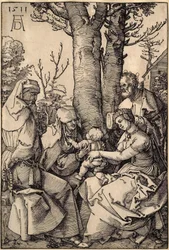 Die Heilige Familie mit Joachim und Anna unter einem Baum