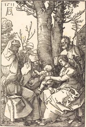 Die Heilige Familie mit Joachim und Anna unter einem Baum