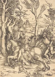 Der Ritter zu Pferd und der Landsknecht, ca. 1496-1497