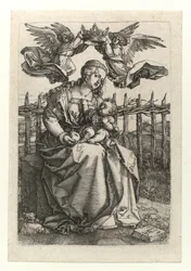 Die Madonna und das Kind, gekrönt von zwei Engeln, 1518