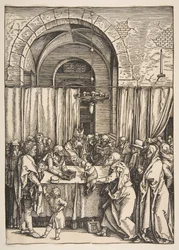 Die Ablehnung von Joachims Opfergabe, aus Das Leben der Jungfrau, ca. 1504