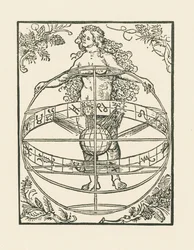 Nackte Frau mit dem Tierkreis