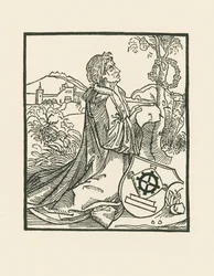 Der Dichter Sebastian Brant kniend