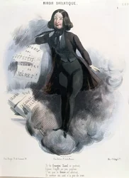 Karikatur von George Sand (1804-76), um 1848