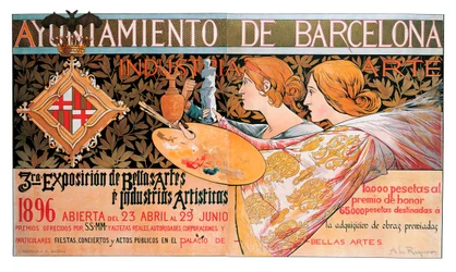 Plakat für die dritte "Ausstellung der Schönen Künste und der künstlerischen Industrien" in Barcelona 1896