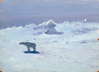 Ein Eisbär jagt in mondheller Nacht, 1899