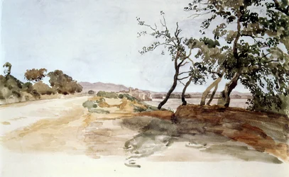 Italienische Landschaft, Aquarell von Alexander Ivanov (1806-1858), russischer Maler