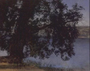 Baum im Schatten über dem Wasser bei Castel Gandolfo, vor 1846