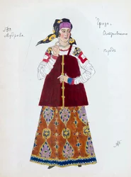 Kostümentwurf für das Stück Der Sturm von Alexander Ostrowski, 1916