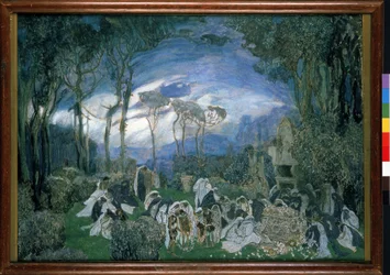 Bühnenbildentwurf für die Oper Orpheus und Eurydike von Christoph Willibald Gluck