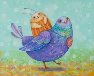 Verspielte Vogelreise