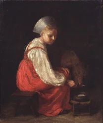 Ein Bauernmädchen mit einem Kalb, 1829