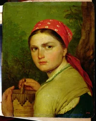 Mädchen mit einem Birkenrindenkrug, ca. 1824