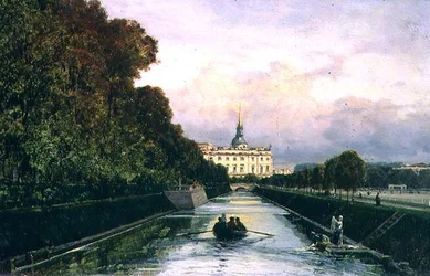 Ansicht des Lebyazhyeva-Kanals in Richtung des Mikhailovsky-Palastes, St. Petersburg