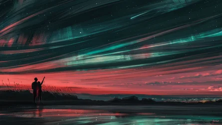 Romantische Aurora Nacht