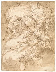 Apollo in seinem Wagen, Entwurf für ein Deckenbild