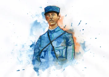 Erster Weltkrieg: Porträt von Charles de Gaulle (1890-1970) im Jahr 1914