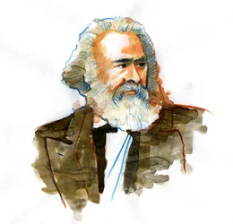 Porträt von Karl Marx (1818-1883), Philosoph und politischer Theoretiker