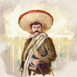 Porträt des mexikanischen Revolutionärs Pancho Villa, 2023 (Illustration)