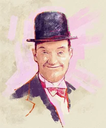Porträt des Komikers Stan Laurel (Illustration)