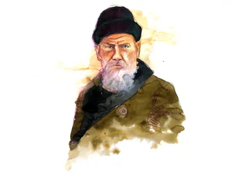 Porträt des russischen Schriftstellers Lew Nikolajewitsch (Leo oder Leon Tolstoi) (1828-1910)