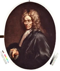 Porträt eines Mannes. Adliger Mann mit Perücke und schwarzem Gewand. Gemälde von Alessandro Magnasco, genannt Il Lissandrino (1667-1749). Musei di Strada Nuova, Genua, Inv.-Nr. PR 371