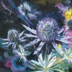 Blaue Distelblüten