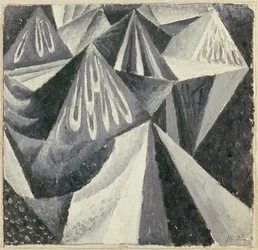 Kubo-Futuristische Komposition in Grau und Weiß, 1916
