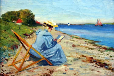 Toni Eckener am Strand bei Rinkenæs