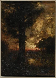 Landschaft mit Figur, um 1890