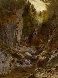 Die Flume, Opalescent River, Adirondacks, ca. 1875