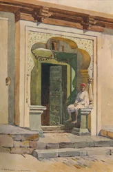 Ein Türrahmen, Poona, um 1880
