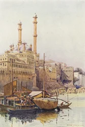 Die Ghats unterhalb der Aurangzeb-Moschee, Benares