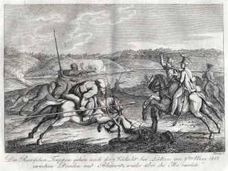 Russische Truppen ziehen nach der Schlacht von Lützen über die Elbe zurück