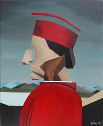 Abstraktes rotes Profil