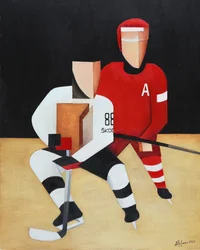 Geometrische Hockeyspieler